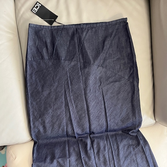 NWT - Ice Iceberg Women’s Denim Look Long Skirt - Made it Italy - US S, L - Picture 3 of 11